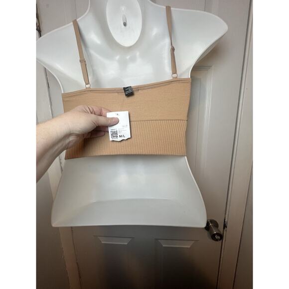 Forever 21 Tan Crop NWT Comfy Core Size M Fast Shipping - Picture 3 of 10